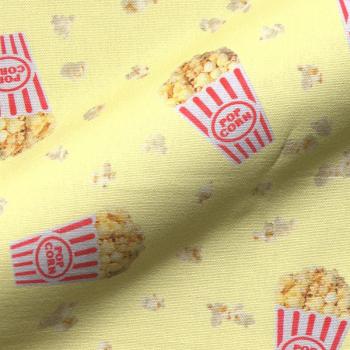 Preview: Dekostoff Halbpanama in Gelb mit Popcorn, Stoff in ganzer Breite